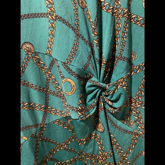 Michael Kors Green and Gold Chain Dress - Picture 2 of 6